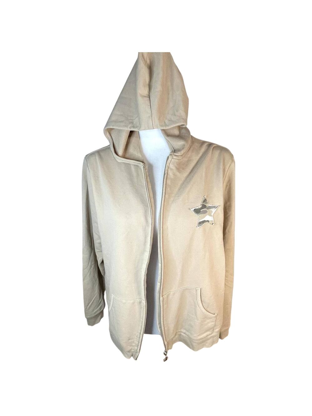CATO Women's Plus 18/20W Army Star Camo Full Zip Sweat Jacket Hoodie